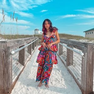 Olivaceous Flower print dress